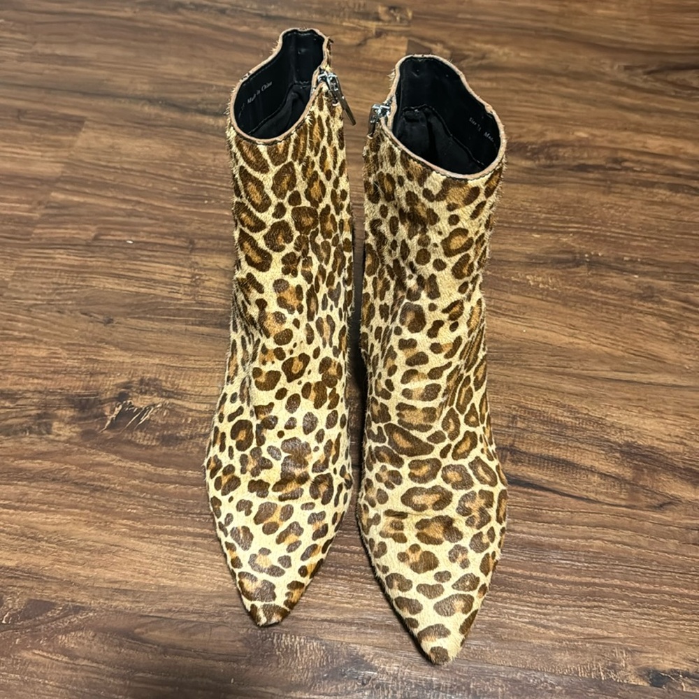 Dolce Vita Leopard Print Booties (Calf Hair)